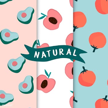 Set of natural fruit seamless patterns vector | Free stock vector - 516536