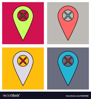 Set of navigation geolocation icon in flat design vector image
