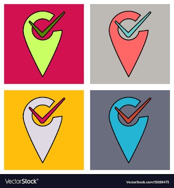 Set of navigation geolocation icon in flat design vector image