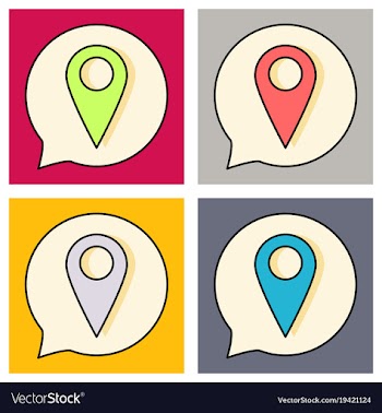 Set of navigation geolocation icon in flat design vector image