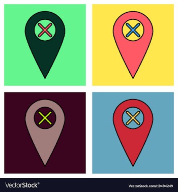 Set of navigation geolocation icon in flat design vector image