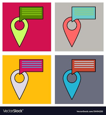 Set of navigation geolocation icon in flat design vector image