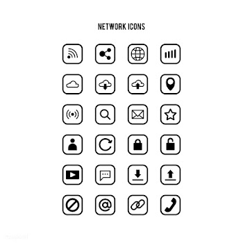 Set of networking line art icons | Free stock vector - 504852
