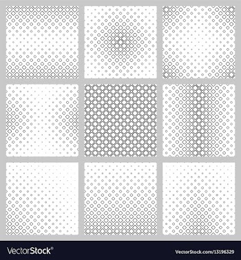 Set of nine monochrome square pattern backgrounds vector image