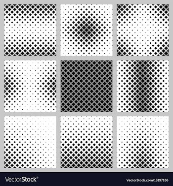 Set of nine monochrome square pattern designs vector image