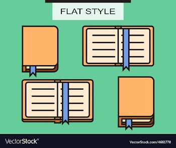 Set of notebooks in flat style with shadows vector image