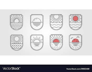 set of ocean sunset and collection of sunrise