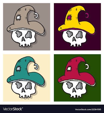 Set of of a halloween skull vector image