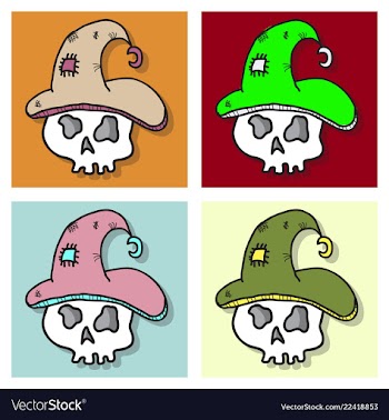 Set of of a halloween skull vector image