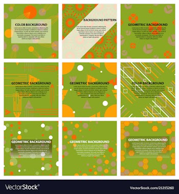 Set of of abstract geometric pattern and vector image