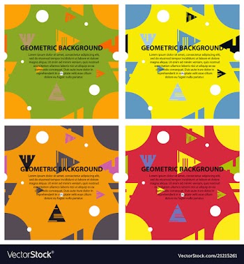 Set of of abstract geometric pattern and vector image