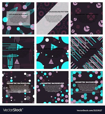 Set of of abstract geometric pattern and vector image