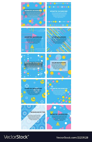 Set of of abstract geometric pattern and vector image