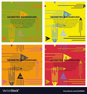 Set of of abstract geometric pattern and vector image