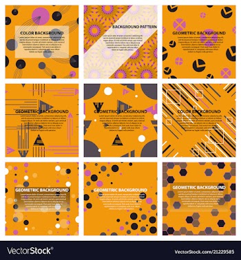 Set of of abstract geometric pattern and vector image