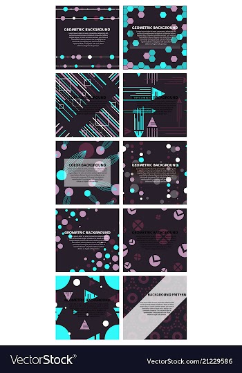 Set of of abstract geometric pattern and vector image