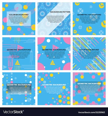 Set of of abstract geometric pattern and vector image