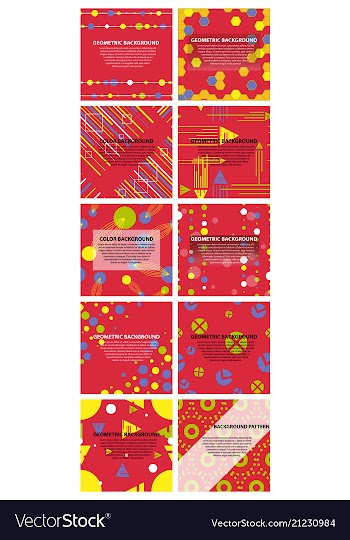 Set of of abstract geometric pattern and vector image