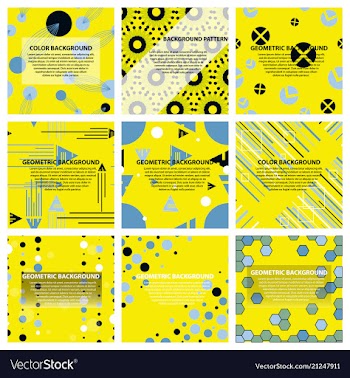 Set of of abstract geometric pattern and vector image