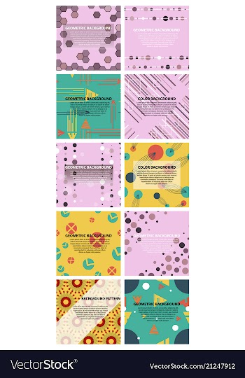 Set of of abstract geometric pattern and vector image