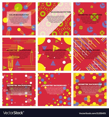Set of of abstract geometric pattern and vector image