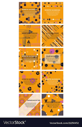 Set of of abstract geometric pattern and vector image