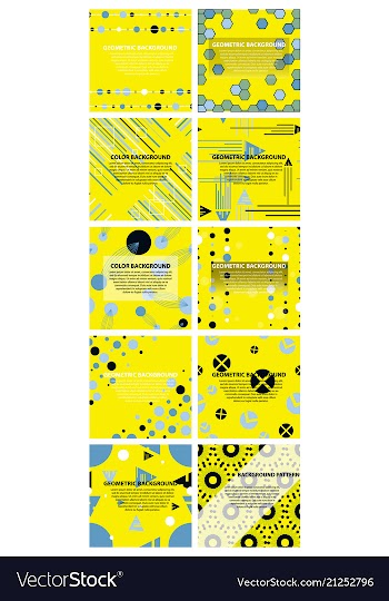 Set of of abstract geometric pattern and vector image