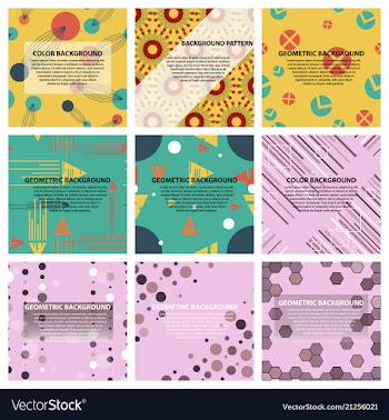 Set of of abstract geometric pattern and vector image