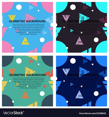 Set of of abstract geometric pattern and vector image