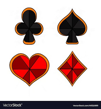 set of of card symbols isolation on