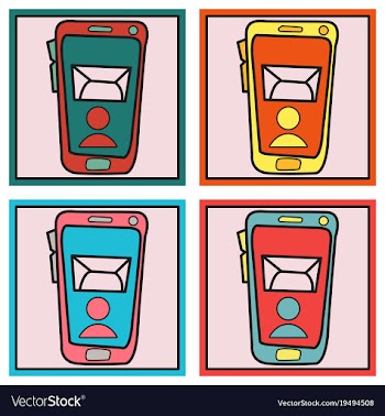 Set of of smartphone notification flat icon vector image