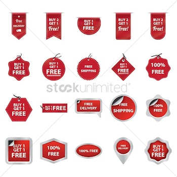Set of offer labels and tags