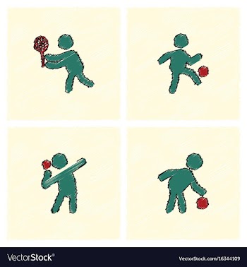 Set of olympic game design in hatching style vector image