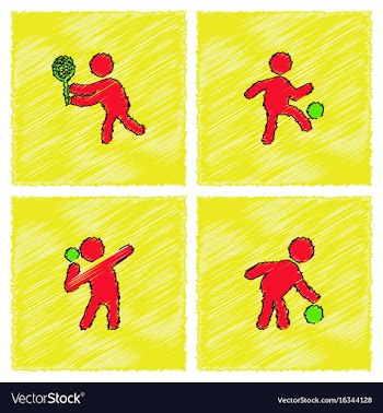 Set of olympic game design in hatching style vector image