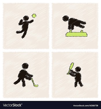 Set of olympic game design in hatching style vector image