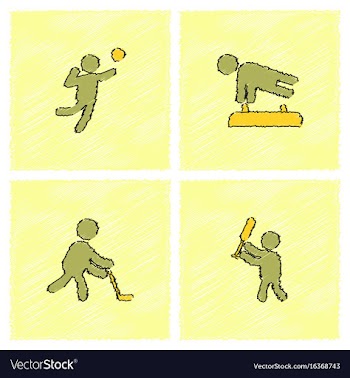 Set of olympic game design in hatching style vector image