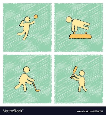 Set of olympic game design in hatching style vector image