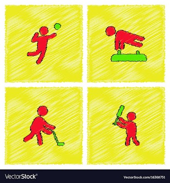 Set of olympic game design in hatching style vector image