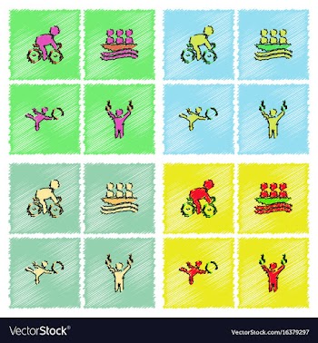 Set of olympic game design in hatching style vector image