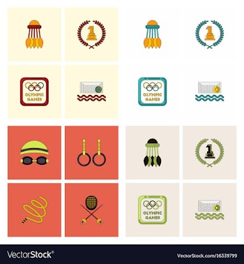 Set of olympic game design vector image
