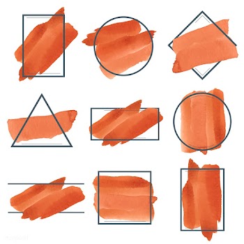 Set of orange watercolor banner design vector | Free stock vector - 512850