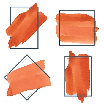 Set of orange watercolor banner design vector | Free stock vector - 512851