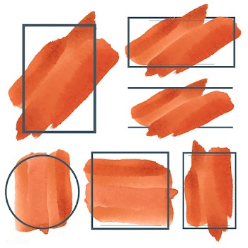 Set of orange watercolor banner design vector | Free stock vector - 512855