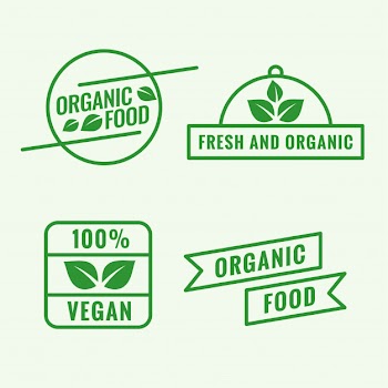 Set of organic food logo Free Vector