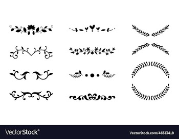 set of ornamental divider collection doodle design