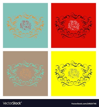 Set of ornate frame elements vintage and filigree vector image