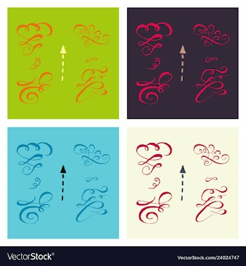 Set of ornate frame elements vintage and filigree vector image