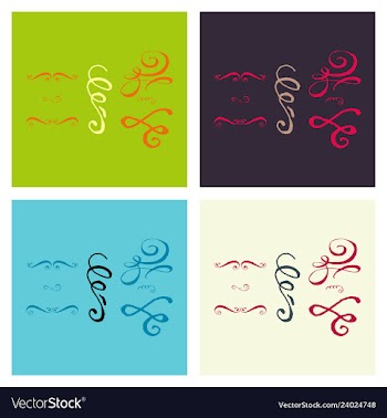 Set of ornate frame elements vintage and filigree vector image