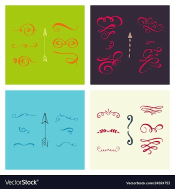 Set of ornate frame elements vintage and filigree vector image
