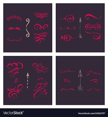 Set of ornate frame elements vintage and filigree vector image